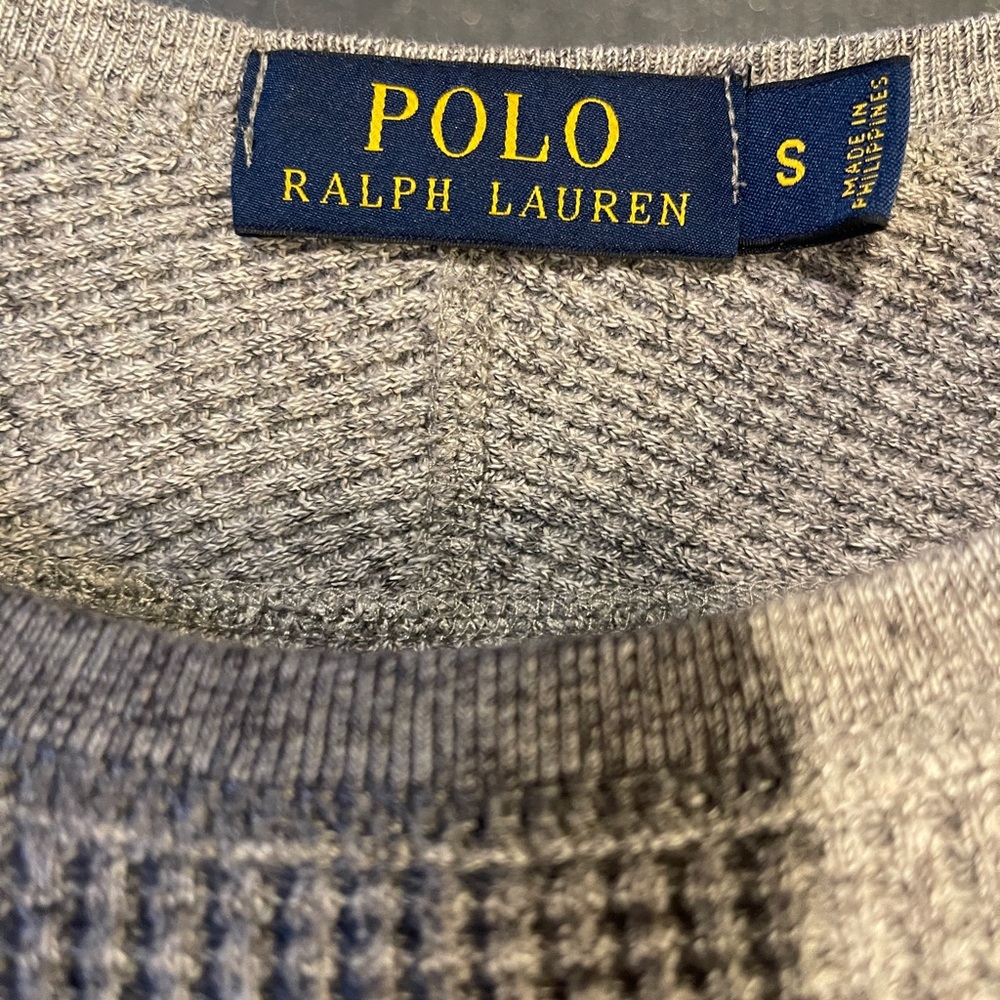 Polo Ralph Lauren Waffle Gray Knit Top - Picture 3 of 3